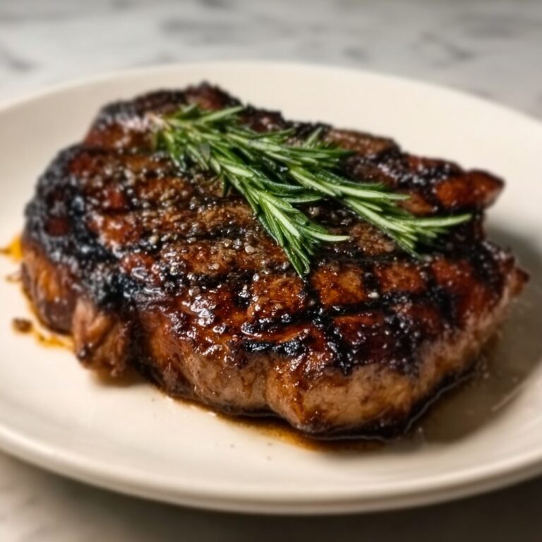 Oven-Cooked Juicy Ribeye Steak with Garlic and Rosemary Recipe