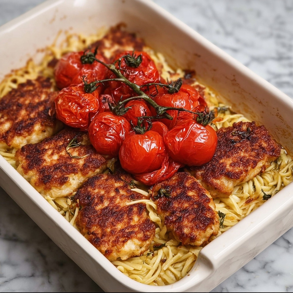 Baked Orzo with Artichokes, Tomato, and Halloumi Recipe - Recipe Image
