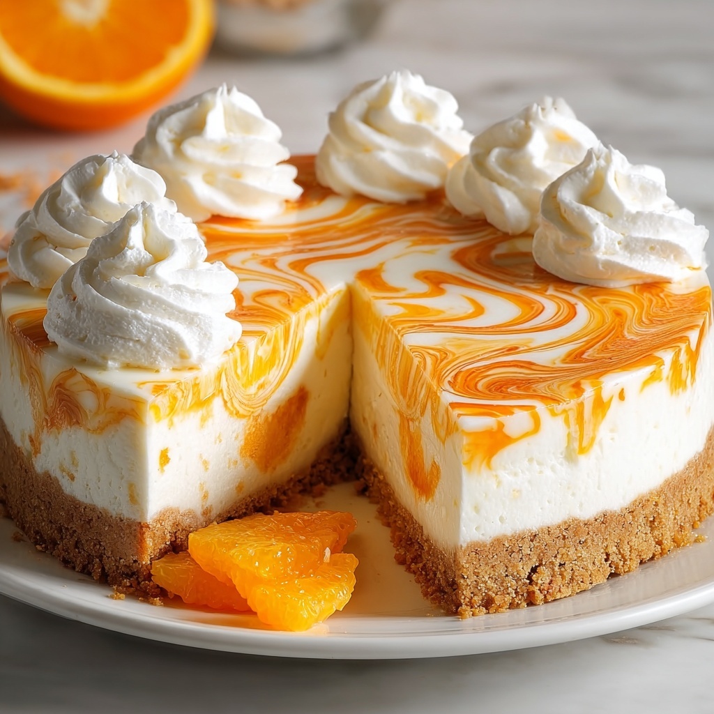 No-Bake Orange Creamsicle Cheesecake Recipe - Recipe Image