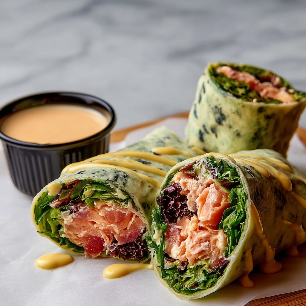 Blackened Salmon Caesar Wraps Recipe - Recipe Image