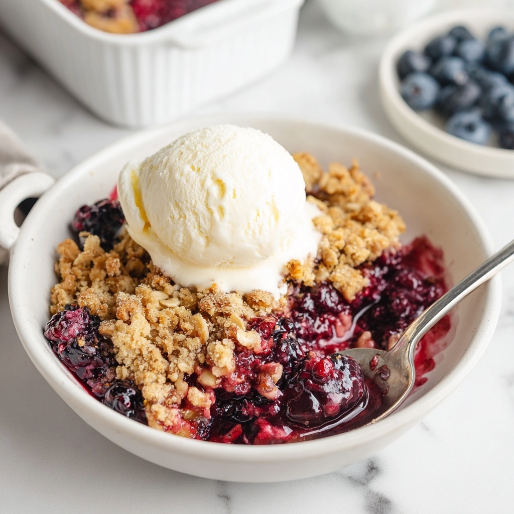 Easy Vegan Triple Berry Crisp Recipe - Recipe Image