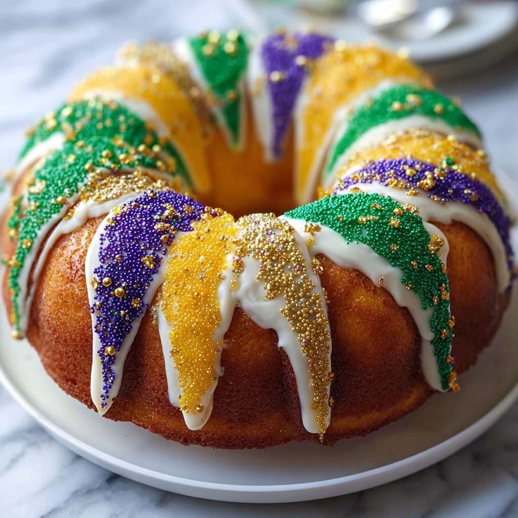 Easy Mardi Gras King Cake Recipe - Recipe Image