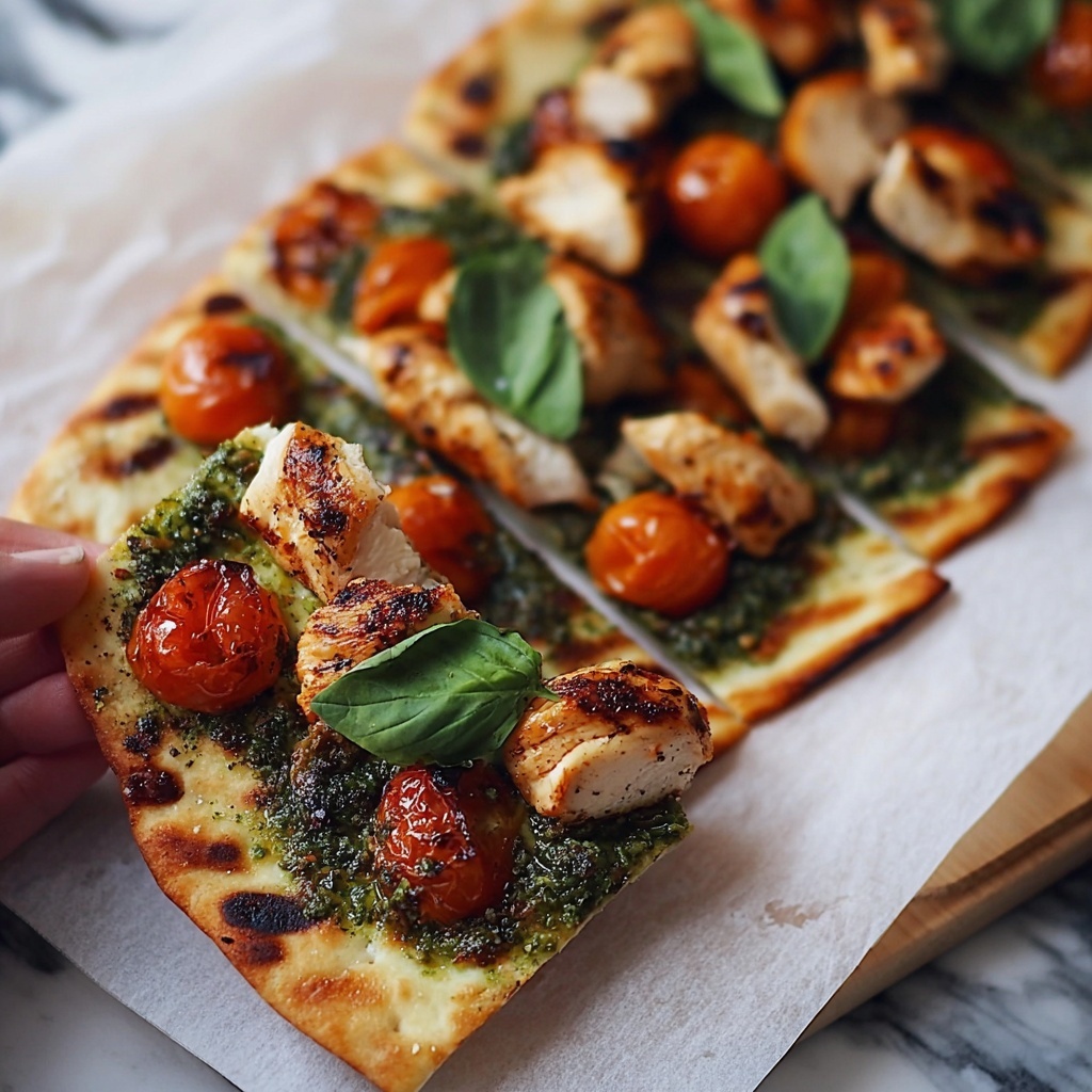 Pesto Chicken Flatbread Recipe - Recipe Image