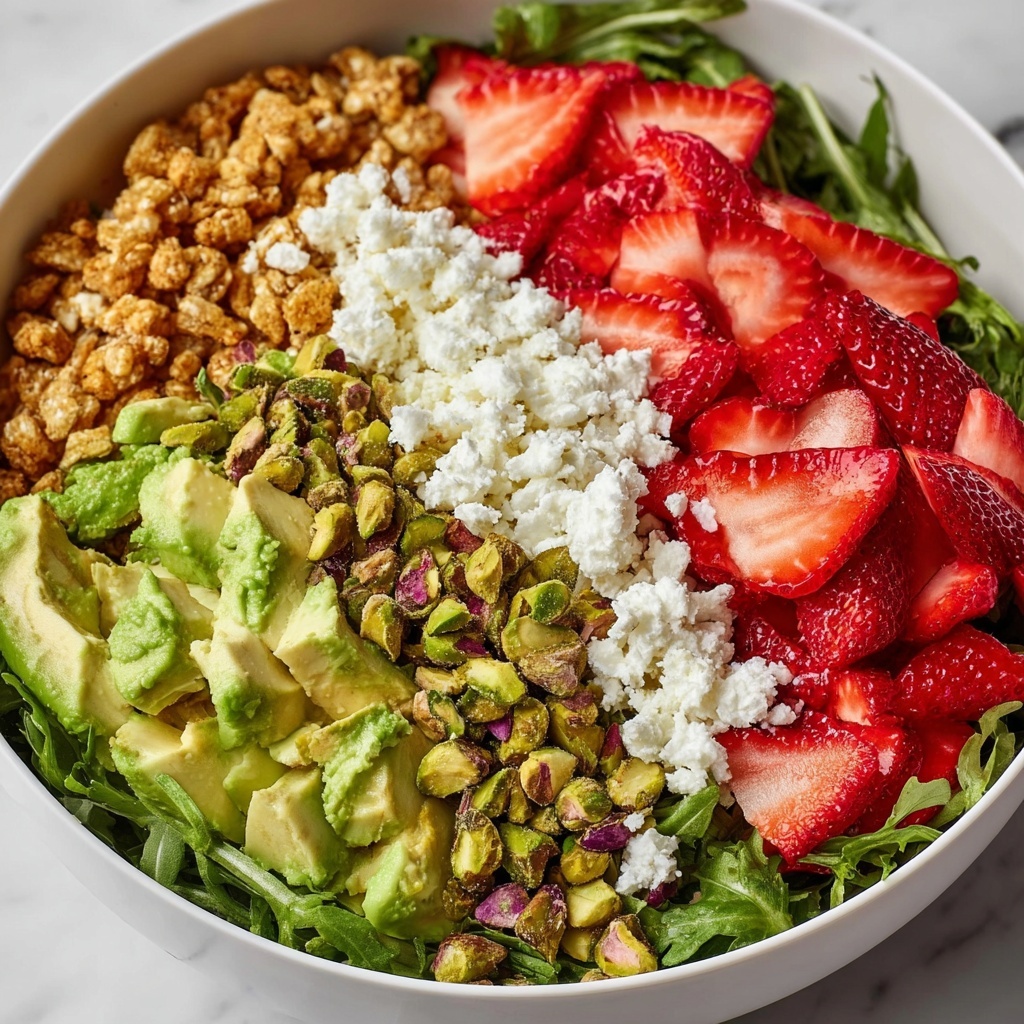 Strawberry Crunch Salad with Caramelized Almonds and Champagne Vinaigrette Recipe - Recipe Image