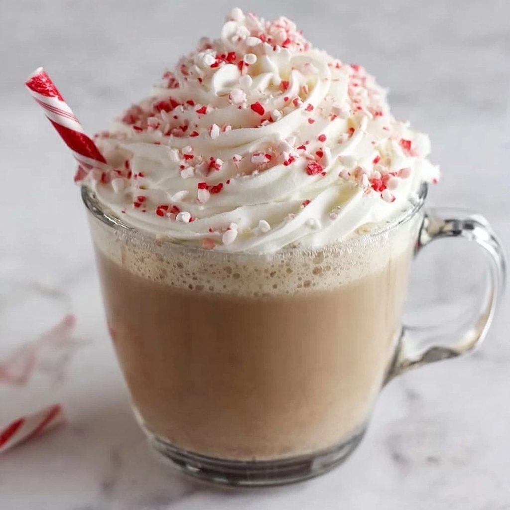 White Chocolate Candy Cane Latte Recipe - Recipe Image