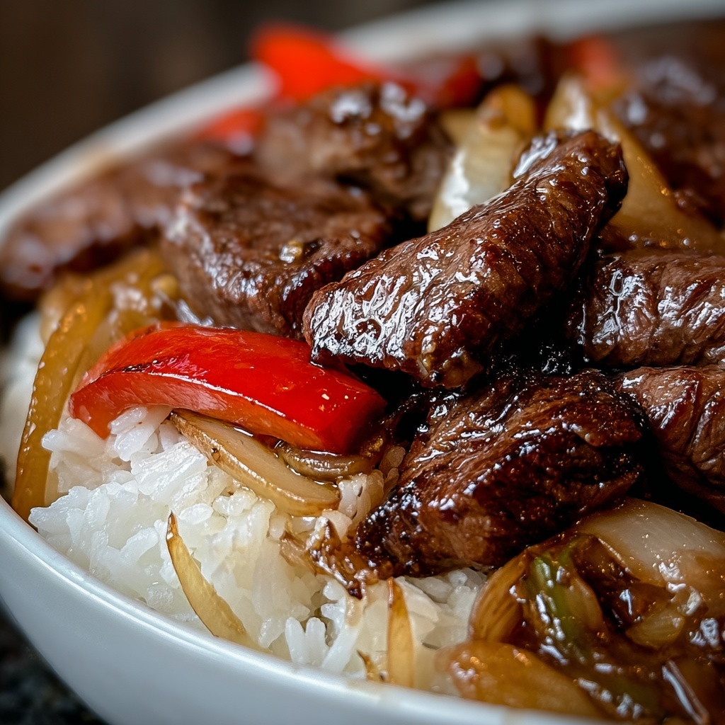 Sizzling Chinese Pepper Steak with Onions Recipe - Recipe Image