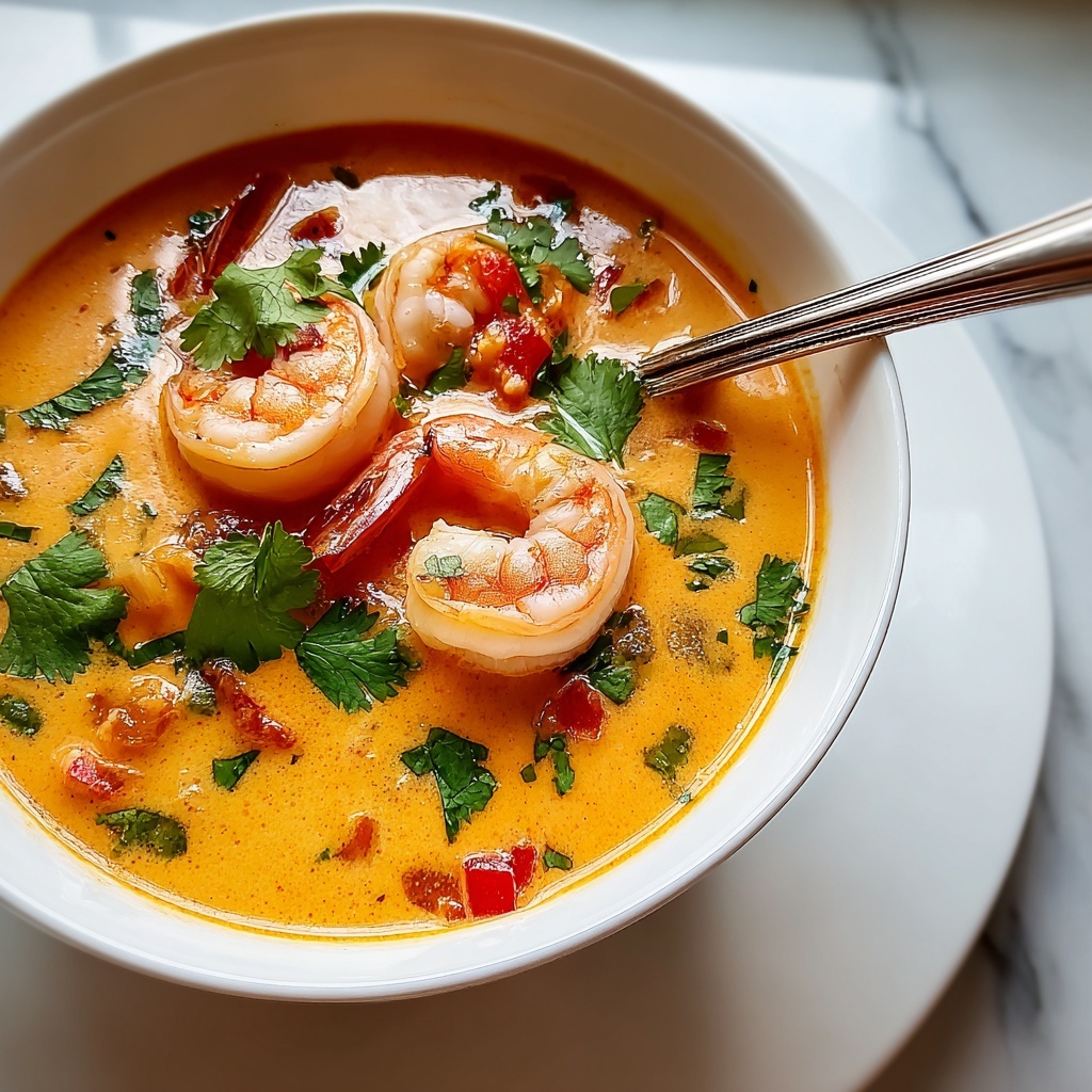 Creamy Thai Shrimp Coconut Curry Soup Recipe - Recipe Image