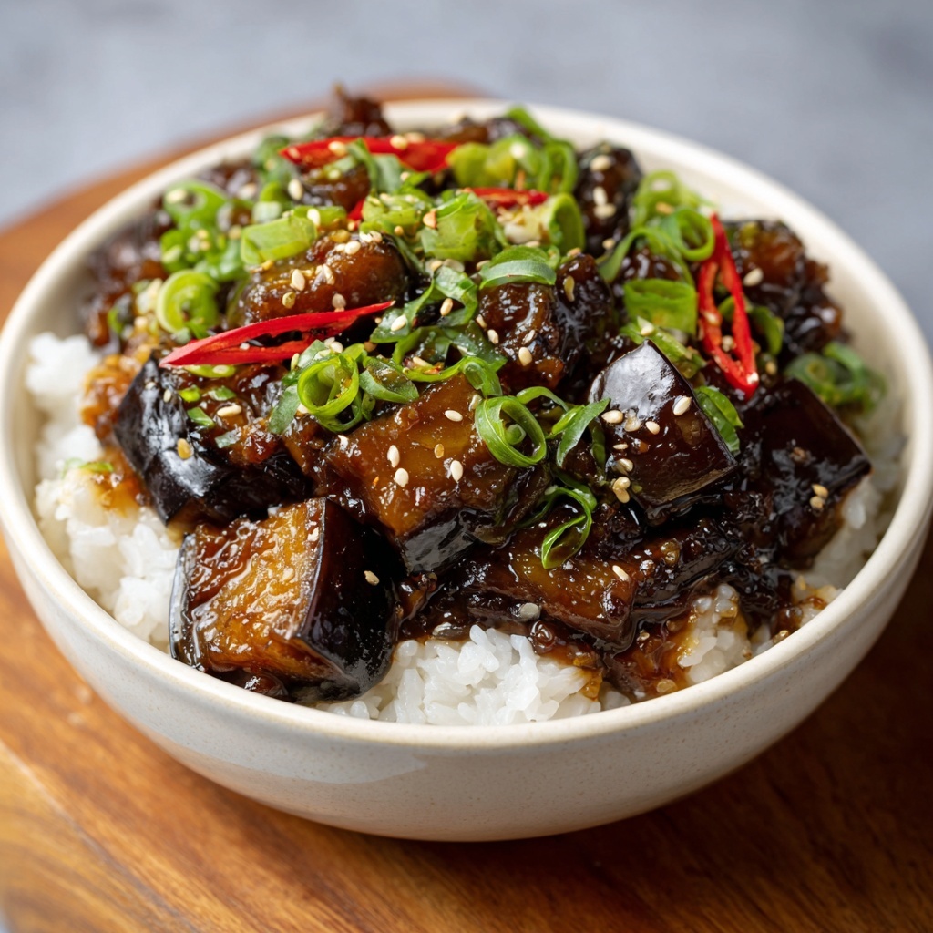 Sticky Garlic Eggplant Recipe - Recipe Image