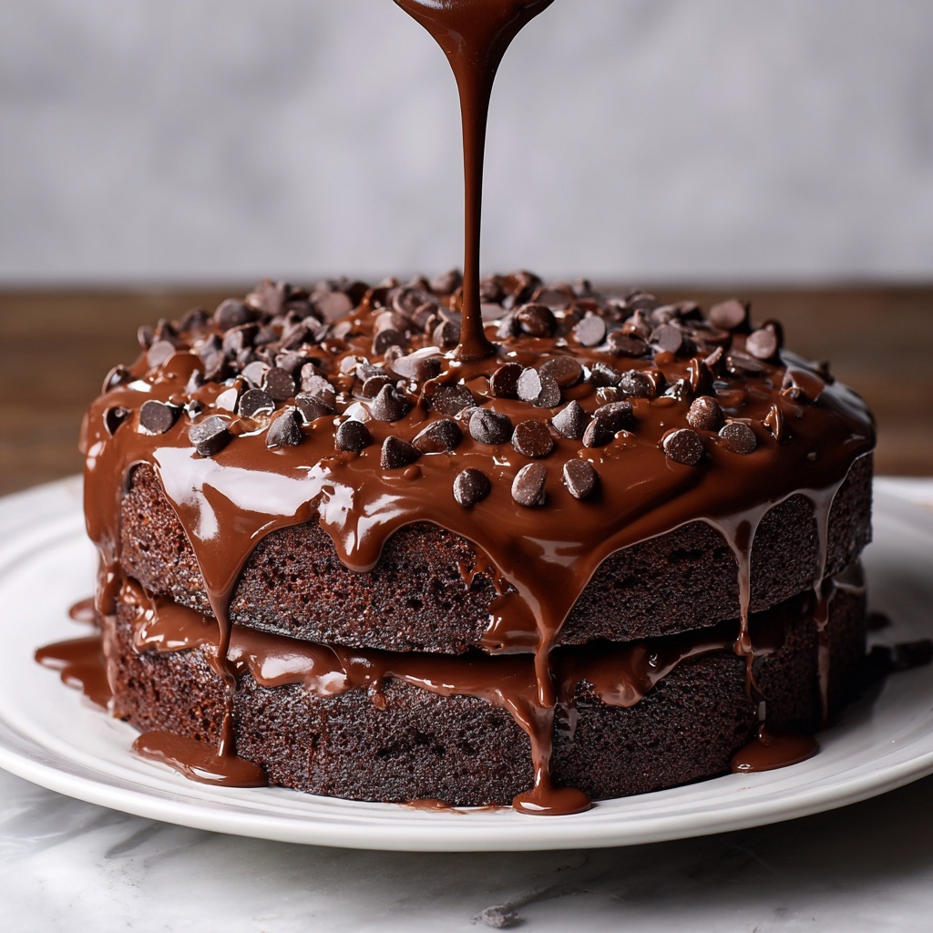 Chocolate Brownie Cake with Rich Chocolate Ganache Recipe - Recipe Image