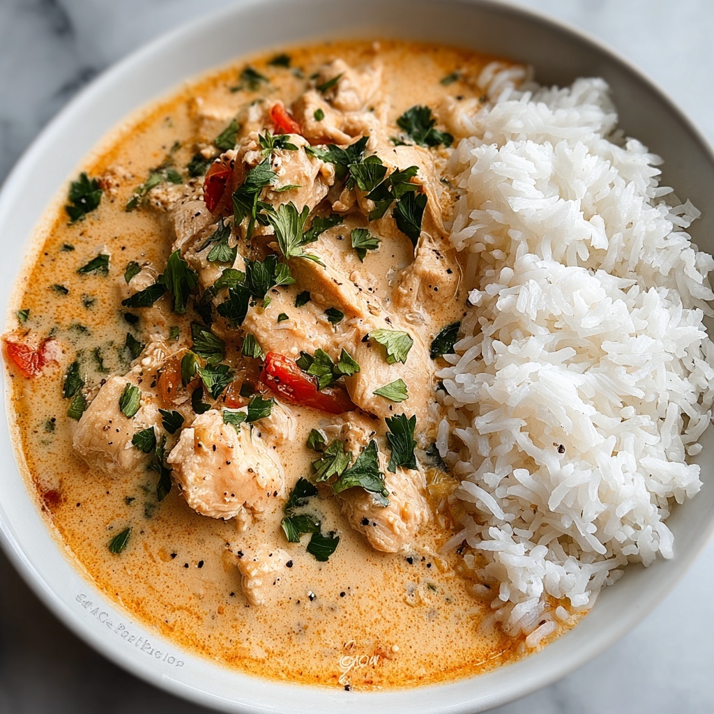 Creamy Smothered Chicken and Rice Recipe - Recipe Image