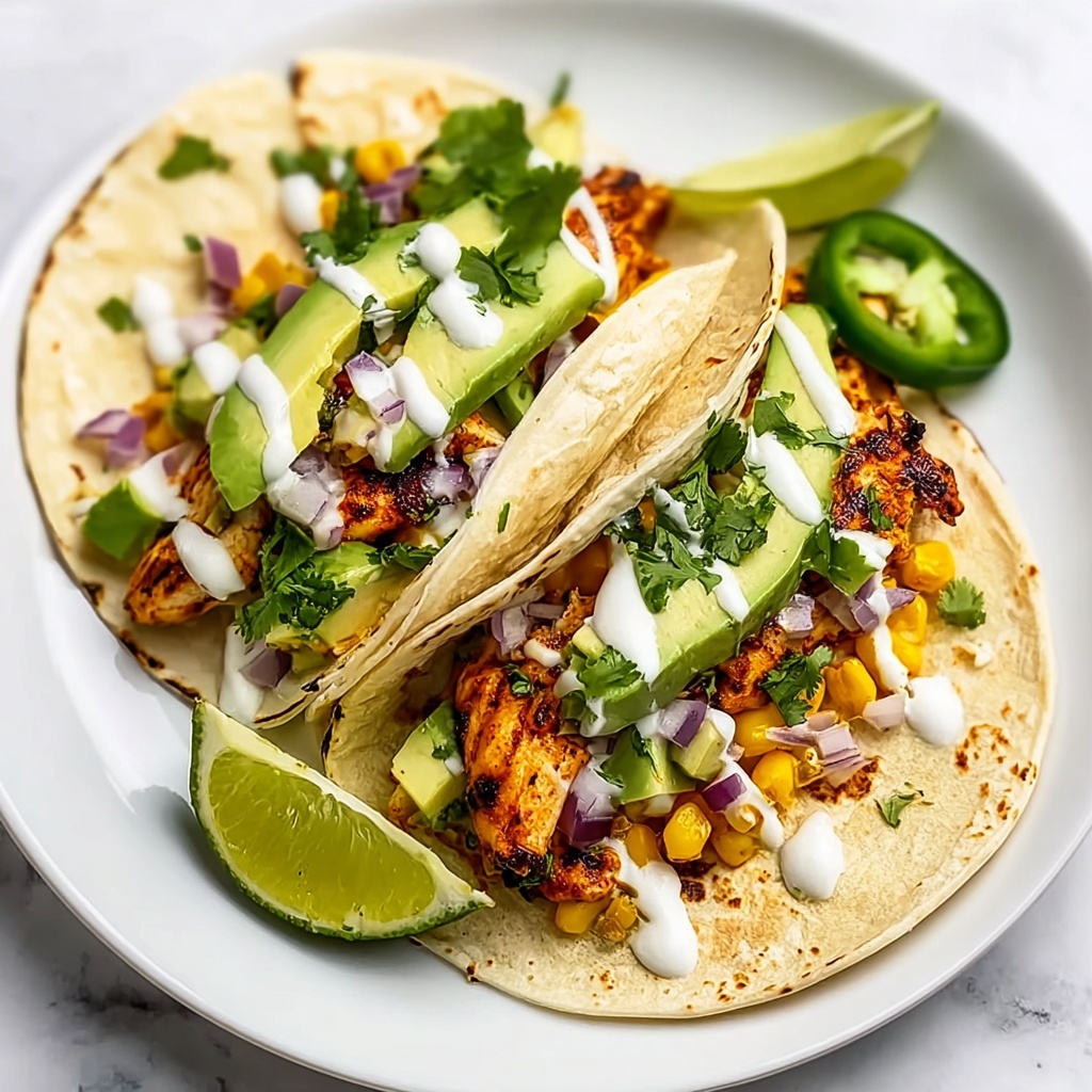 Fiery Street Corn Chicken Tacos Recipe - Recipe Image