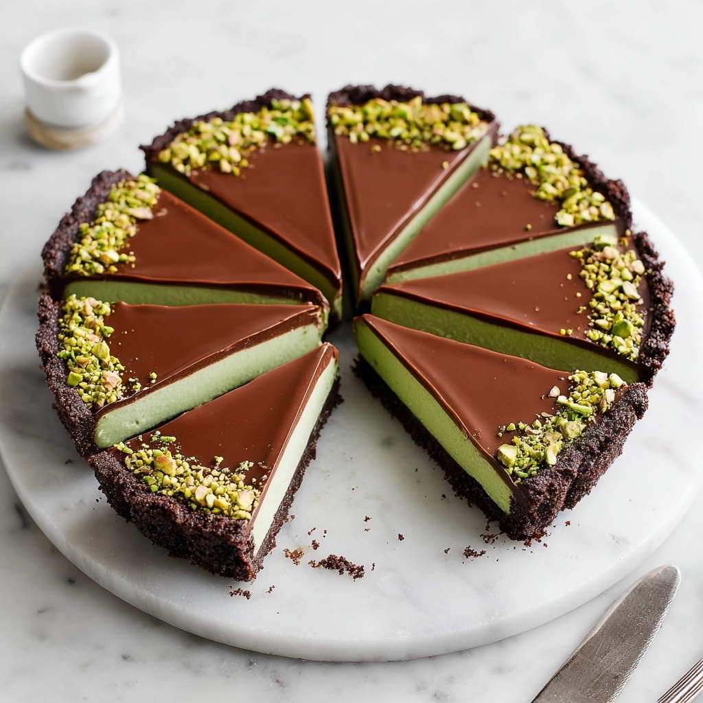No-Bake Chocolate Tart with Pistachio Paste Recipe - Recipe Image