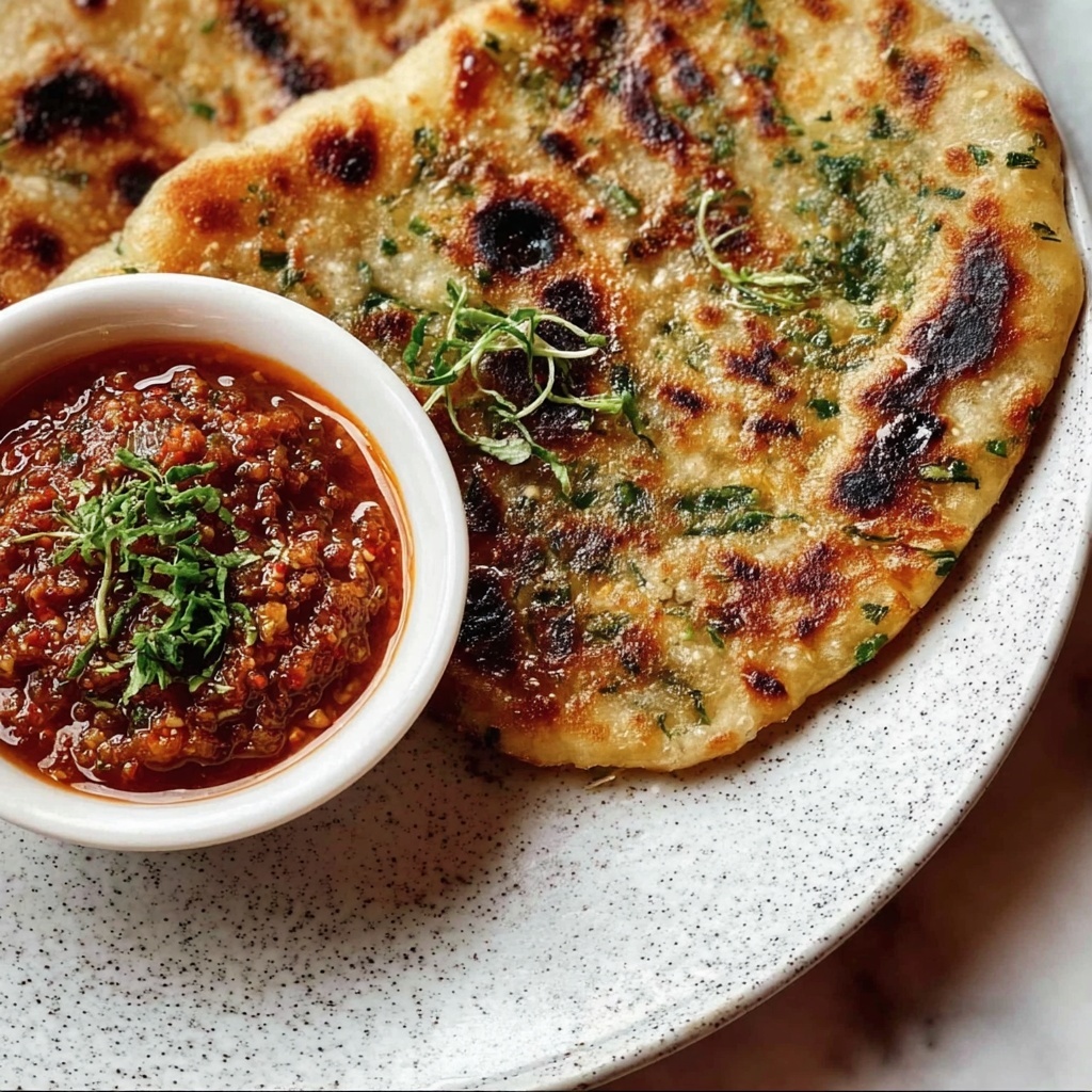 Indian Methi Paratha with Spicy Tomato Chutney Recipe - Recipe Image