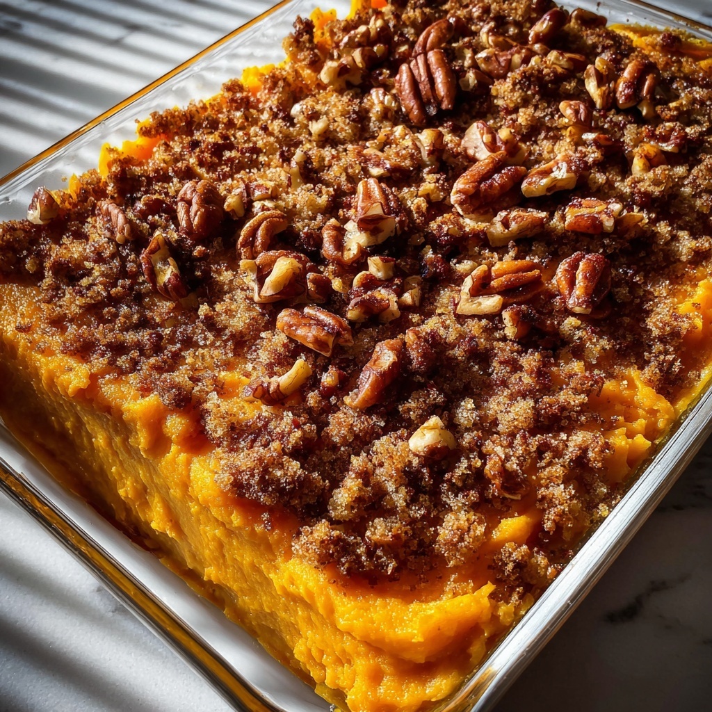 Vegan Sweet Potato Casserole with Pecan Topping Recipe - Recipe Image
