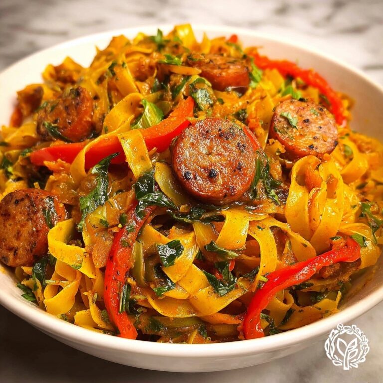 Italian Drunken Noodles with Sausage and Basil Recipe