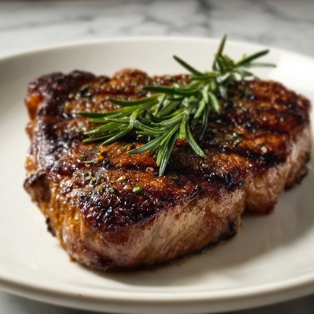 Oven-Cooked Juicy Ribeye Steak with Garlic and Rosemary Recipe - Recipe Image
