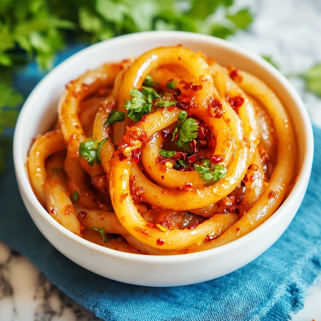 Spicy Potato Noodles with Garlic, Chili, and Sesame Recipe - Recipe Image