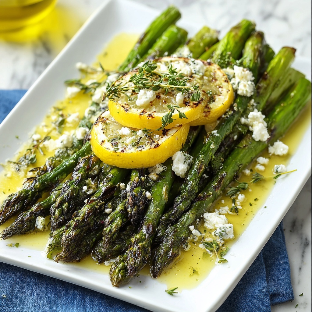 Lemon and Feta Grilled Asparagus Recipe - Recipe Image