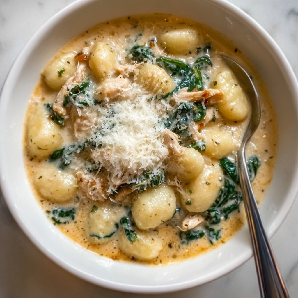 Creamy Chicken and Gnocchi Skillet with Spinach and Parmesan Recipe - Recipe Image