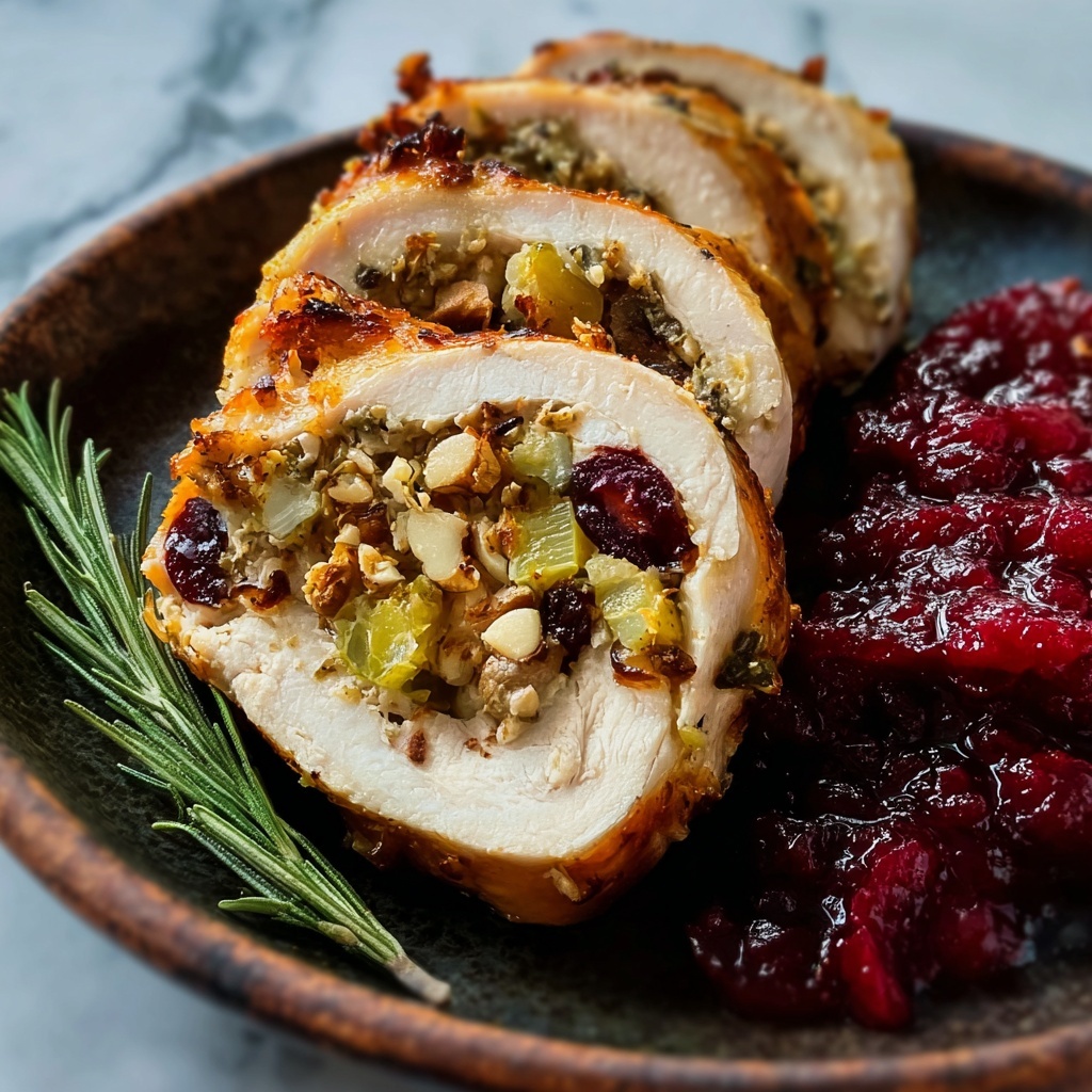 Quick Apple Cranberry Stuffed Turkey Breast Recipe - Recipe Image