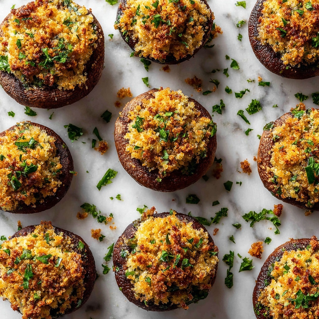 Cheesy Stuffed Mushrooms with Parmesan and Herbs Recipe - Recipe Image