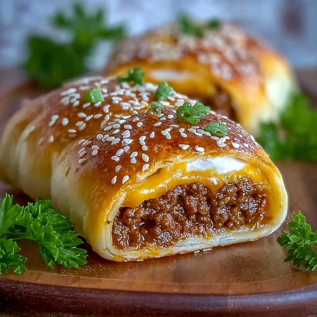 Garlic Butter Beef Cheeseburger Rollups Recipe - Recipe Image