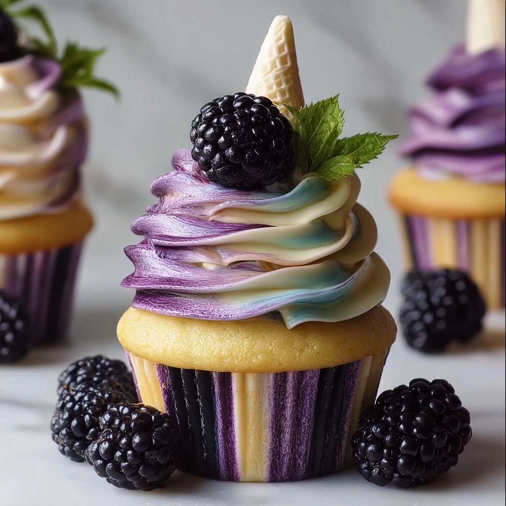 Blackberry Swirl Cupcakes Recipe - Recipe Image