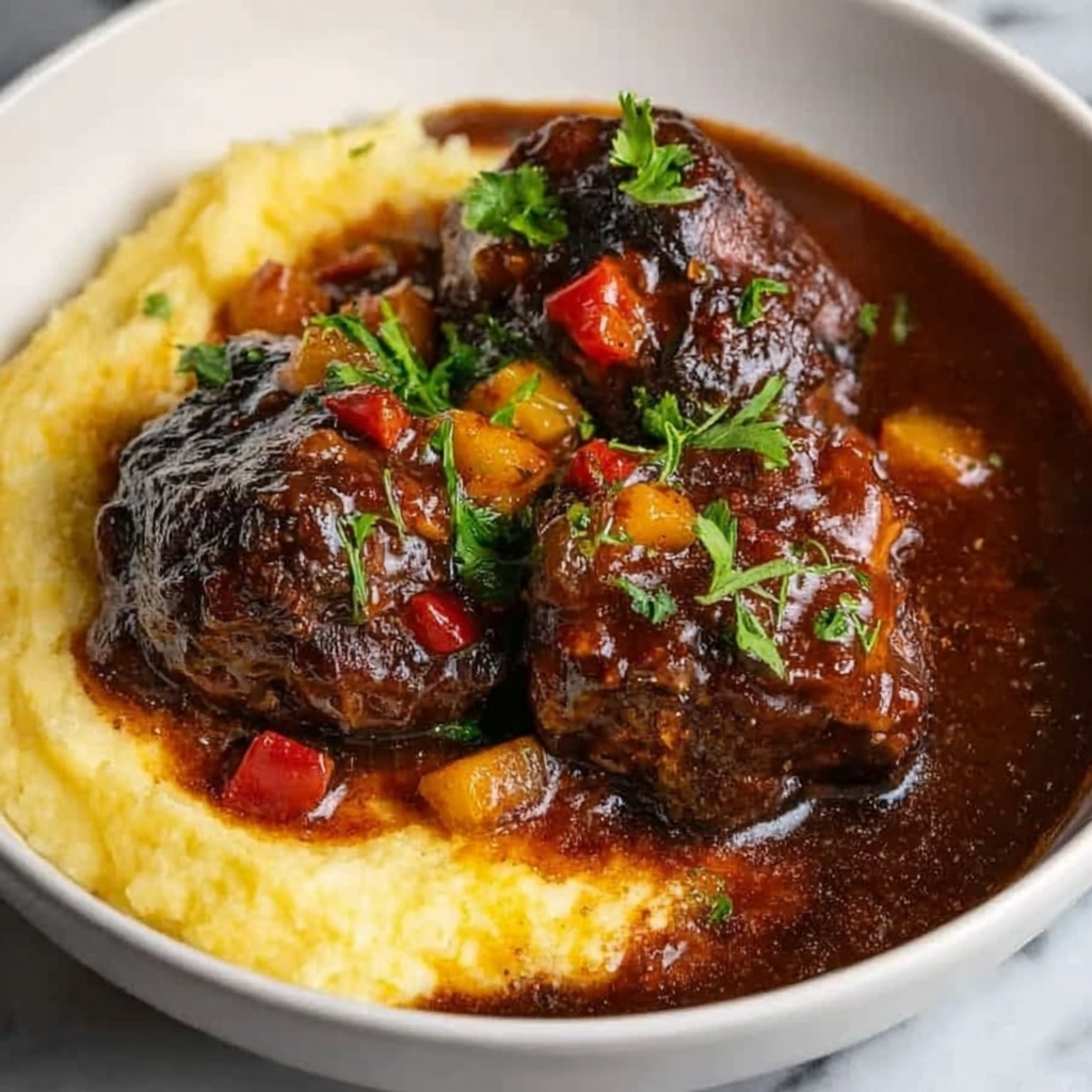 Slow-Cooked Braised Oxtail in Red Wine Recipe - Recipe Image