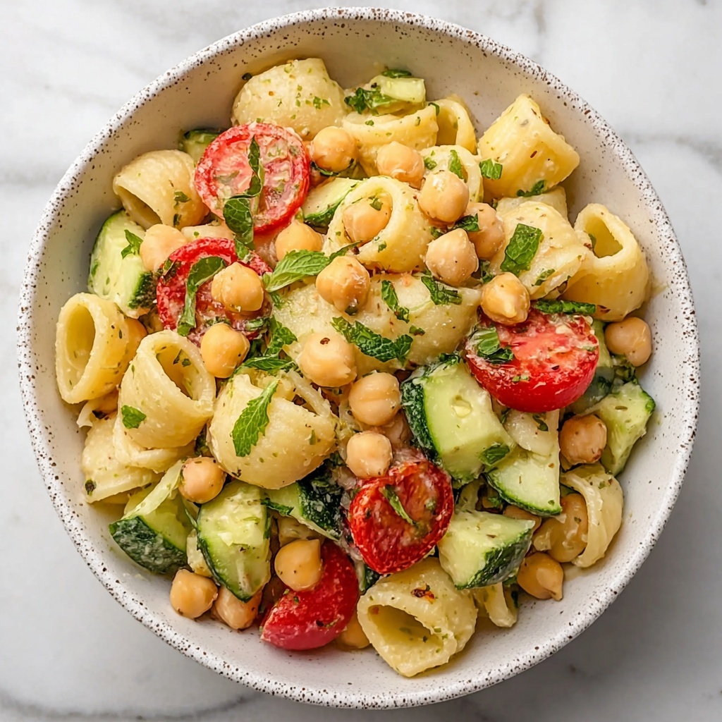 Creamy Chickpea Pasta Salad Recipe - Recipe Image