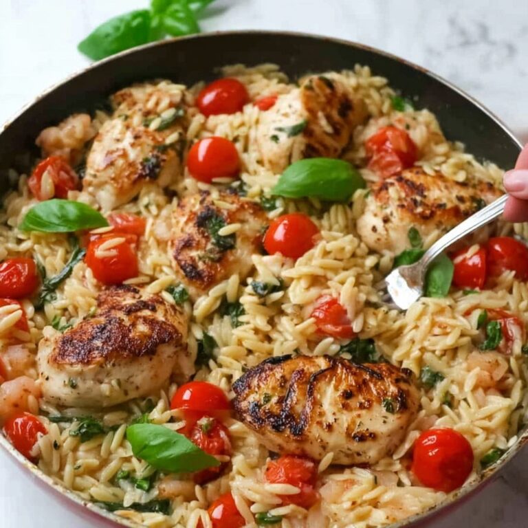 Chicken Orzo with Cherry Tomatoes and Spinach Recipe