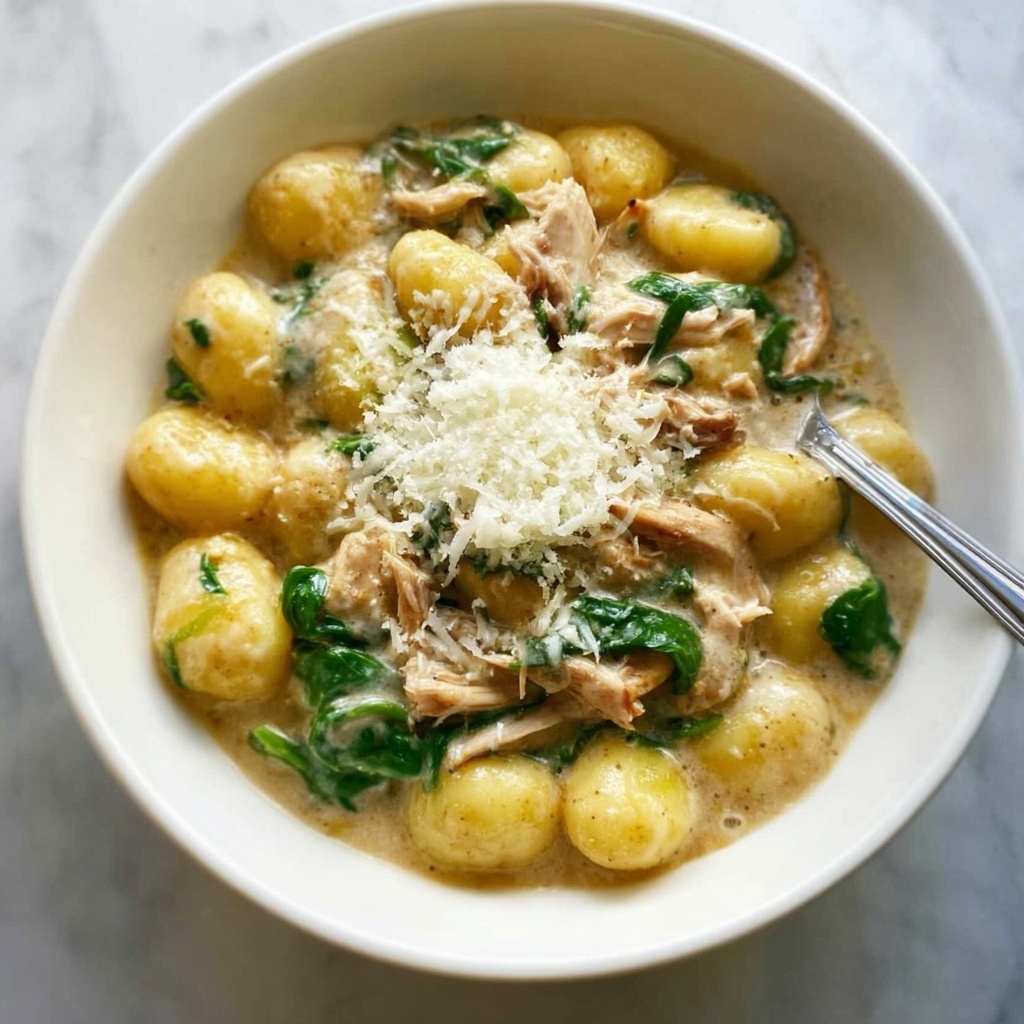 Creamy Chicken and Gnocchi Skillet with Spinach and Parmesan Recipe - Recipe Image