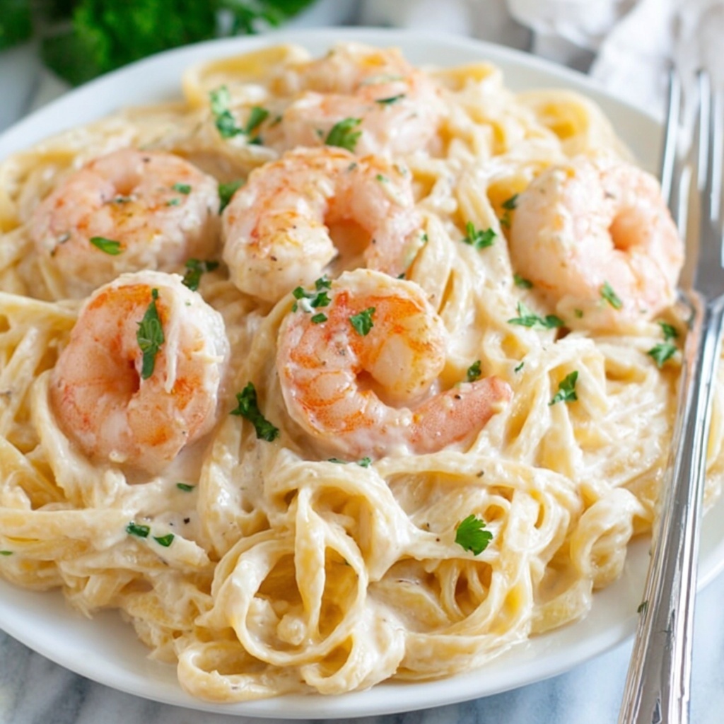 Shrimp Fettuccine Alfredo Recipe - Recipe Image