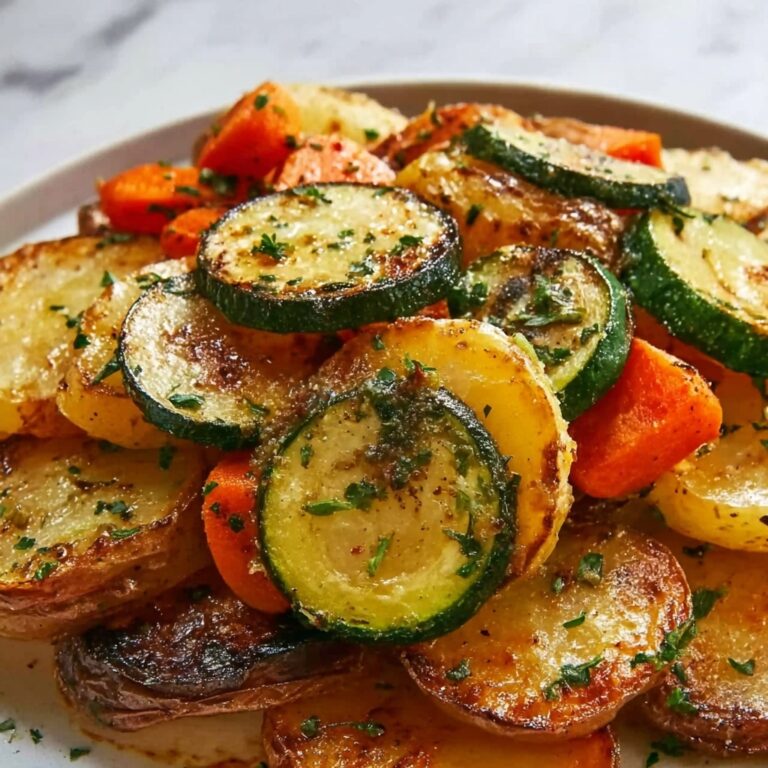 Garlic Herb Roasted Potatoes, Carrots, and Zucchini Recipe