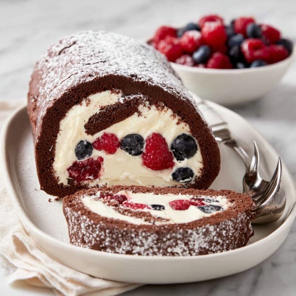 Christmas Roulade: A Delightful Holiday Berry-Infused Sponge Roll Recipe - Recipe Image