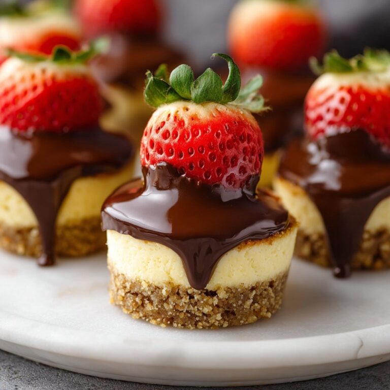 Chocolate-Dipped Strawberry Mini Cheesecakes Recipe