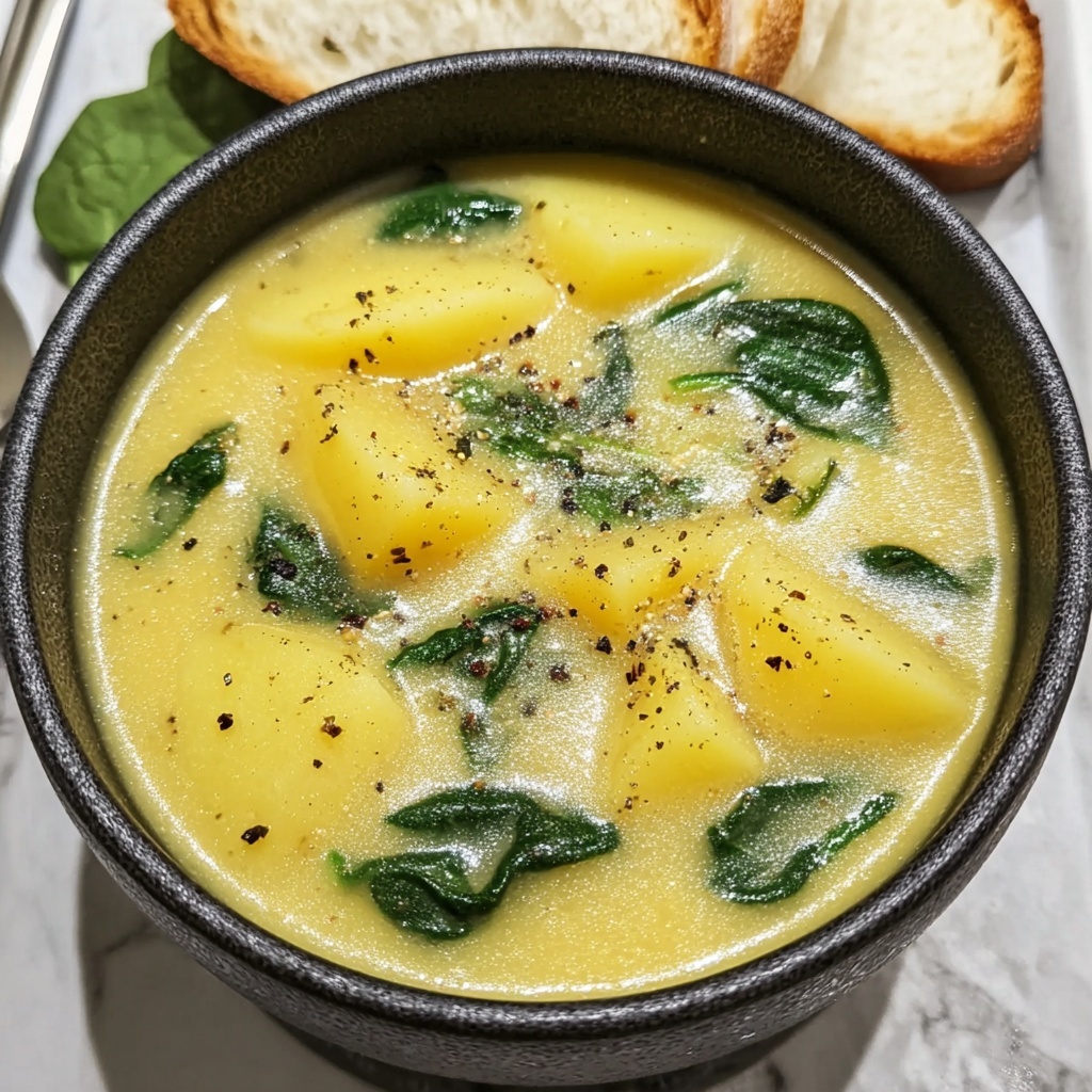 Creamy Spinach Potato Soup That's Comfort in a Bowl Recipe - Recipe Image