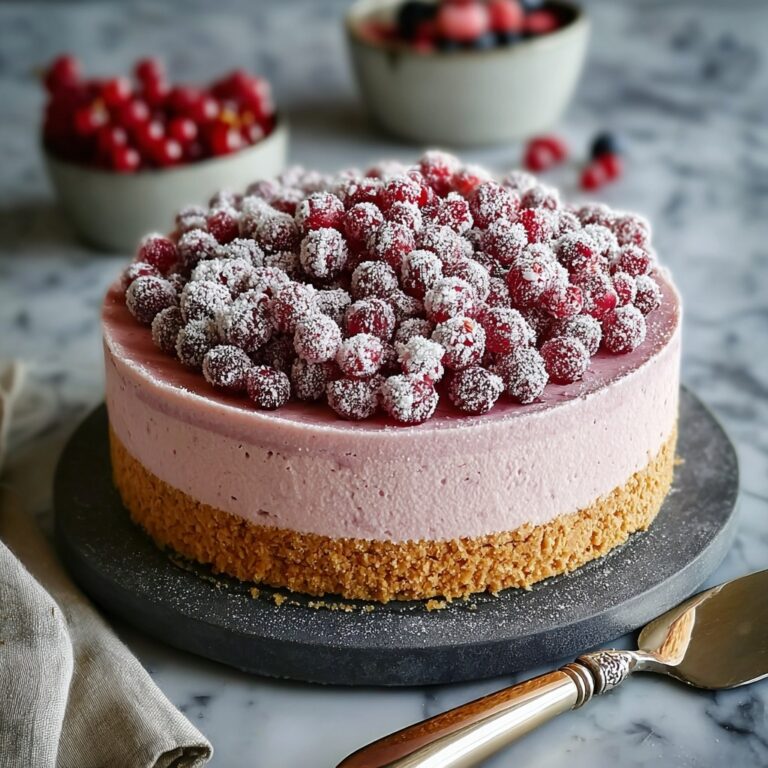 Decadent Cranberry Cheesecake with Cranberry Swirl and Sugared Cranberries Recipe
