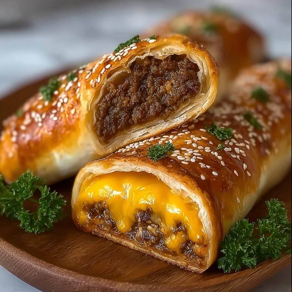 Garlic Butter Beef Cheeseburger Rollups Recipe - Recipe Image