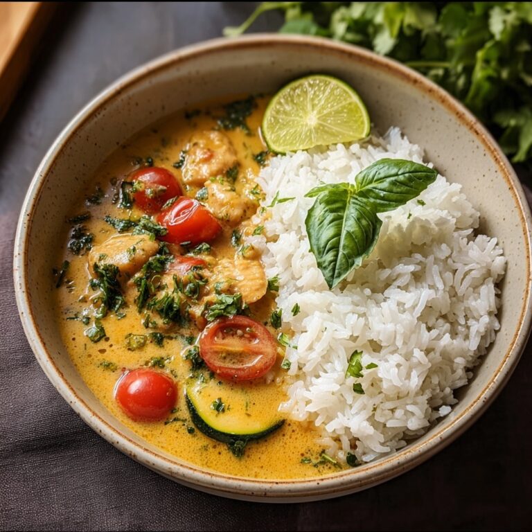 Summer Coconut Chicken Curry with Mango and Basil Recipe