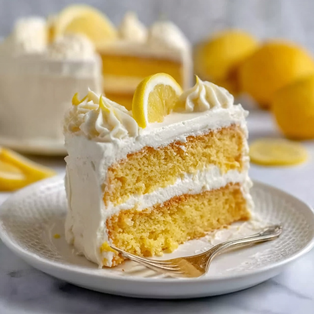 Creamy Lemon Layer Cake with Lemon Cream Filling Recipe - Recipe Image