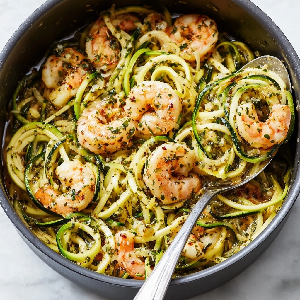 Delicious Shrimp Scampi with Zucchini Noodles Recipe - Recipe Image