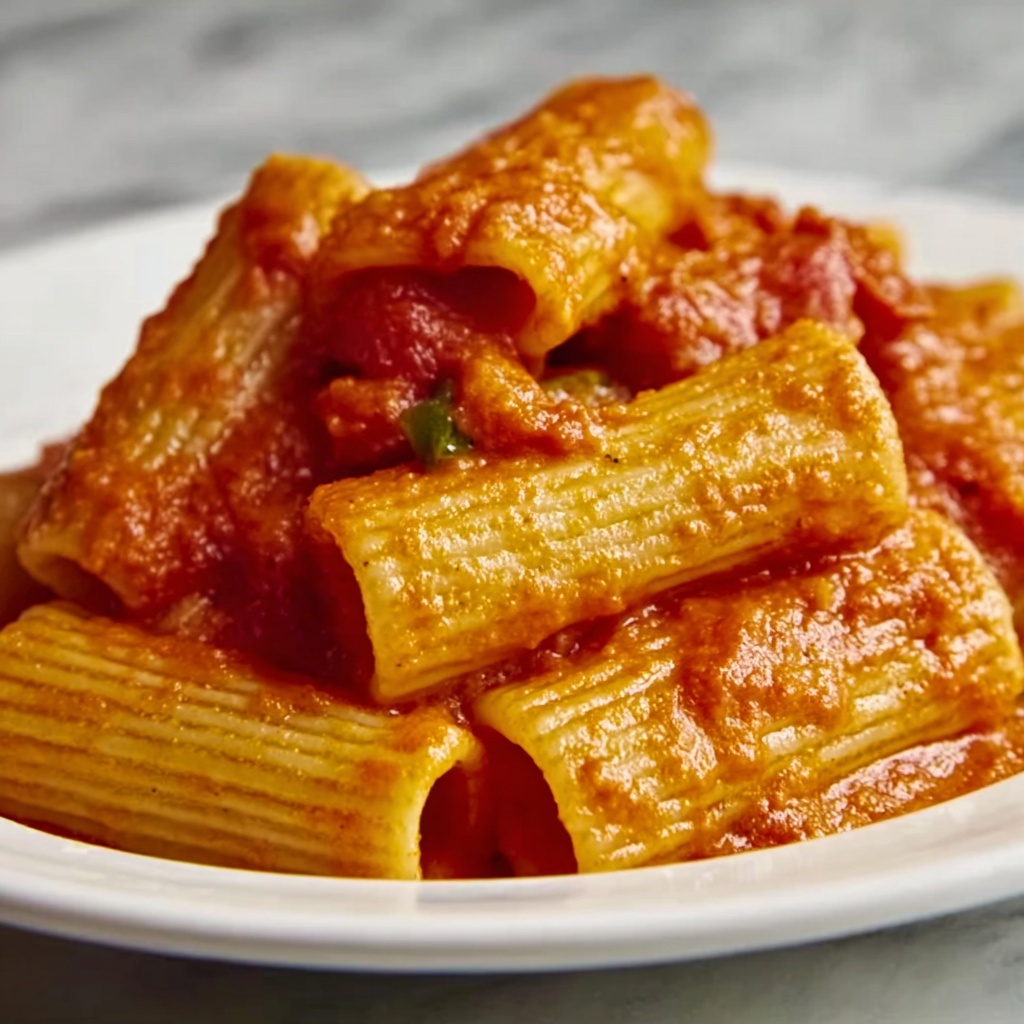 Delicious Spicy Rigatoni Pasta Recipe - Recipe Image