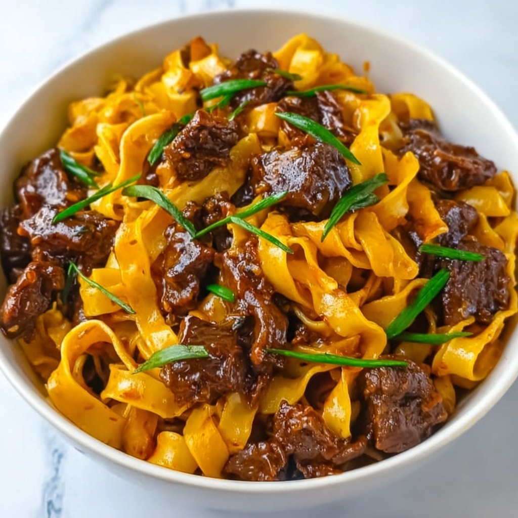 Slow Cooker Korean Beef Noodles Recipe - Recipe Image