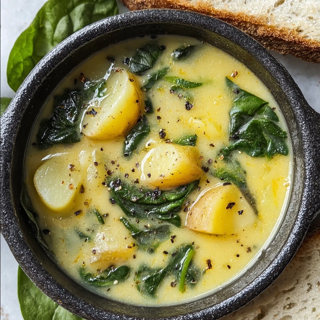 Creamy Spinach Potato Soup That's Comfort in a Bowl Recipe - Recipe Image