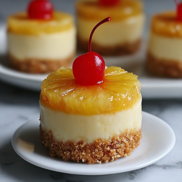 Mini Pineapple Upside-Down Cheesecakes for a Tropical Treat Recipe