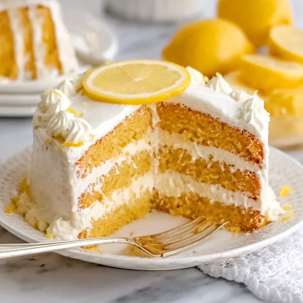 Creamy Lemon Layer Cake with Lemon Cream Filling Recipe - Recipe Image